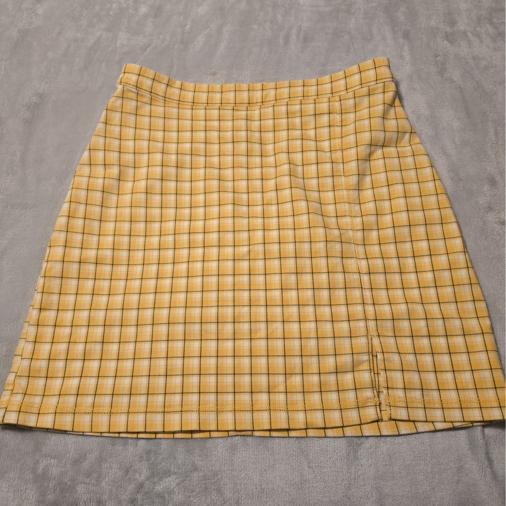 Hollister Plaid Yellow Mini Skirt Academia Preppy Schoolgirl Academia Clueless